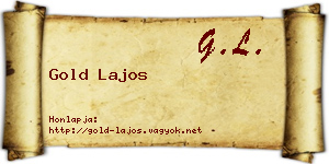 Gold Lajos névjegykártya